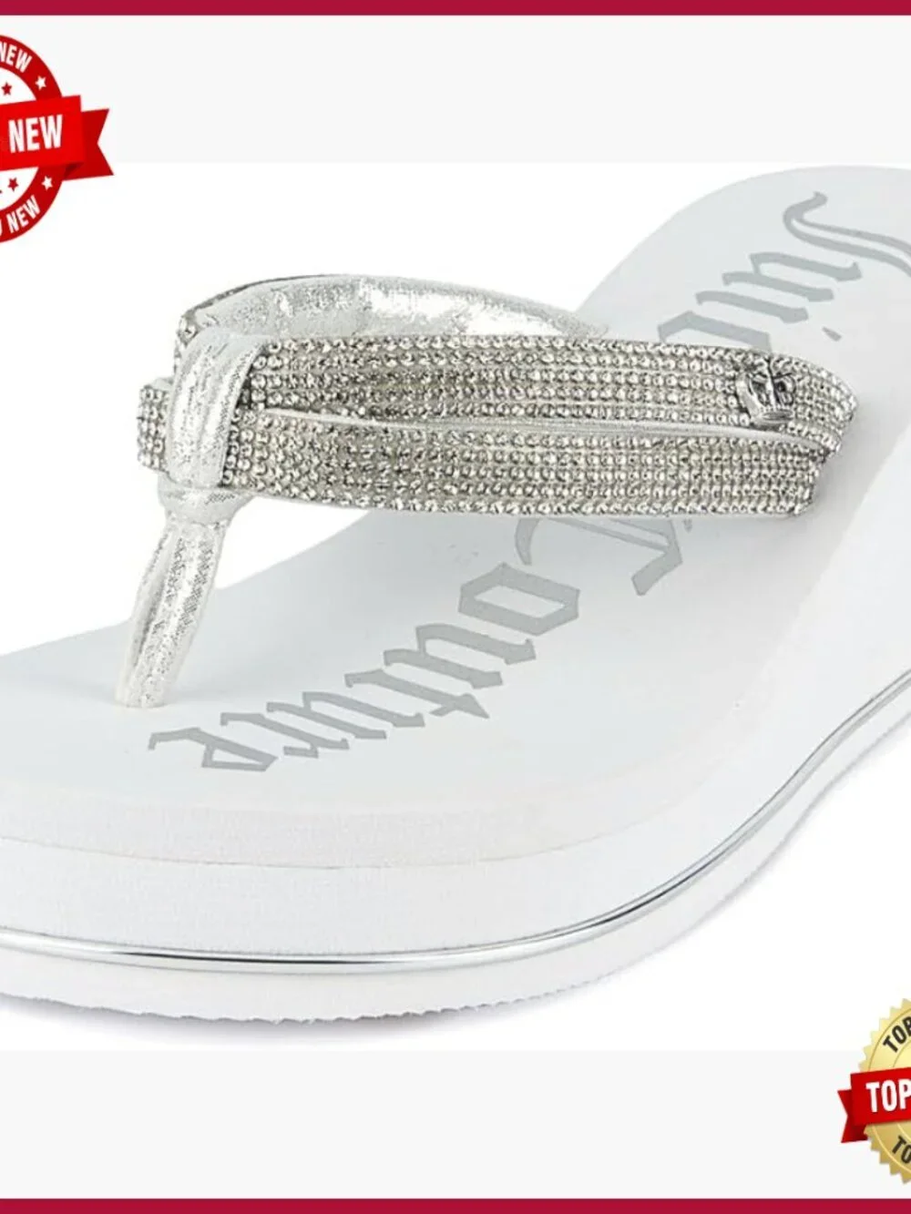 Wedge Platform Flip Flops, Fashion Beach Sandals, Soft EVA Footbed